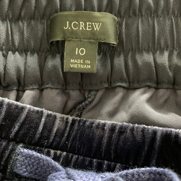 J. Crew Navy Velvet Drawstring Joggers Size 10 - Picture 7 of 8